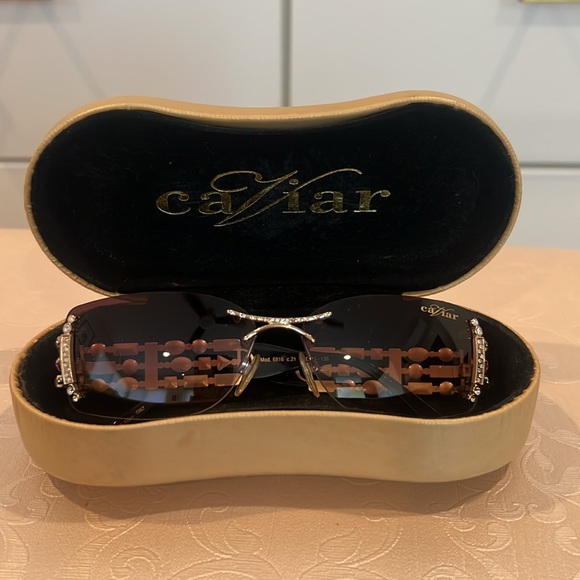 Caviar Sunglasses with Swarovski Multicolor Crystals Metal Frame - Picture 7 of 7